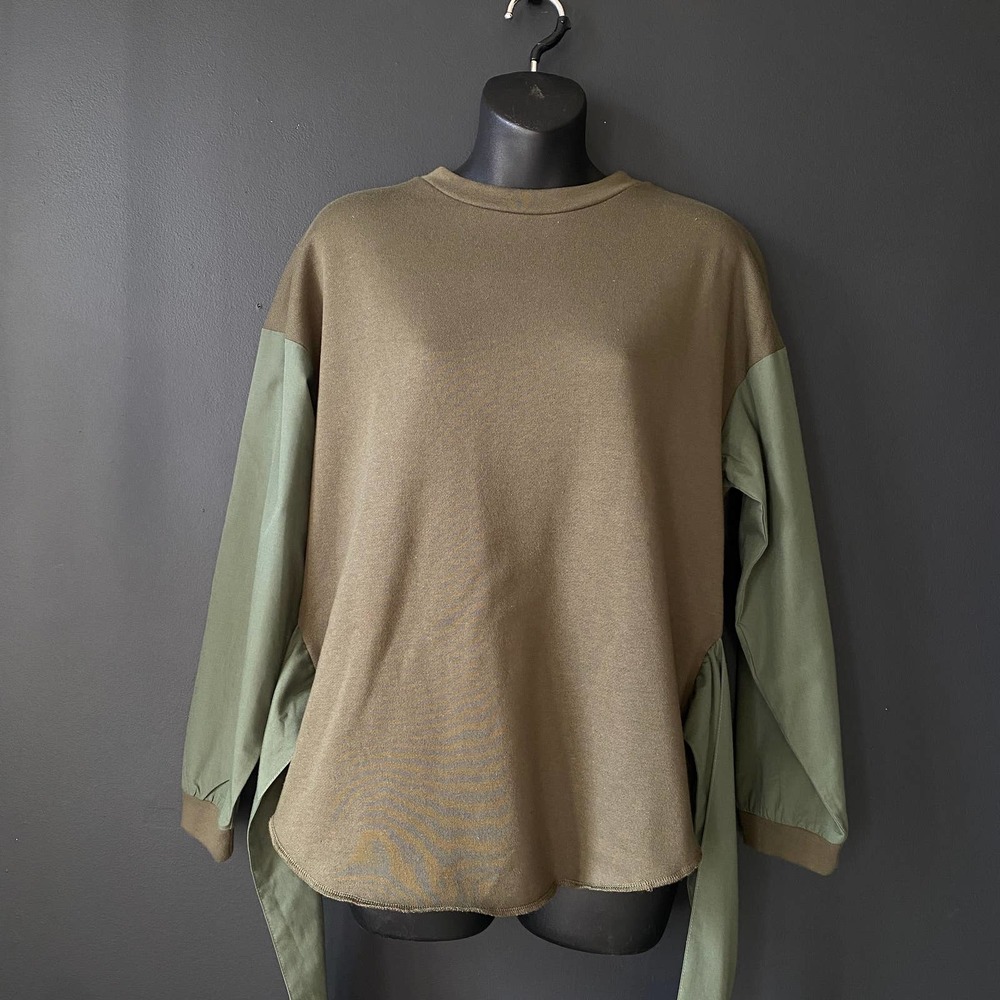 MOUSSY Shash Belt Sweatshirt Army Green Size Small - Picture 6 of 14